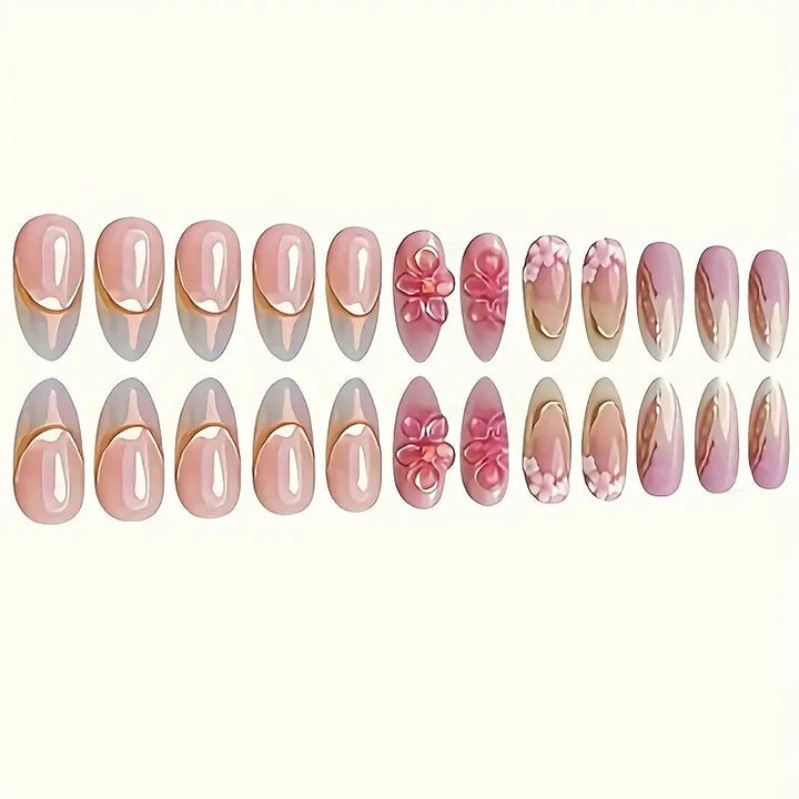 Floral Embellished Press-On Nail Art Set Kalsten