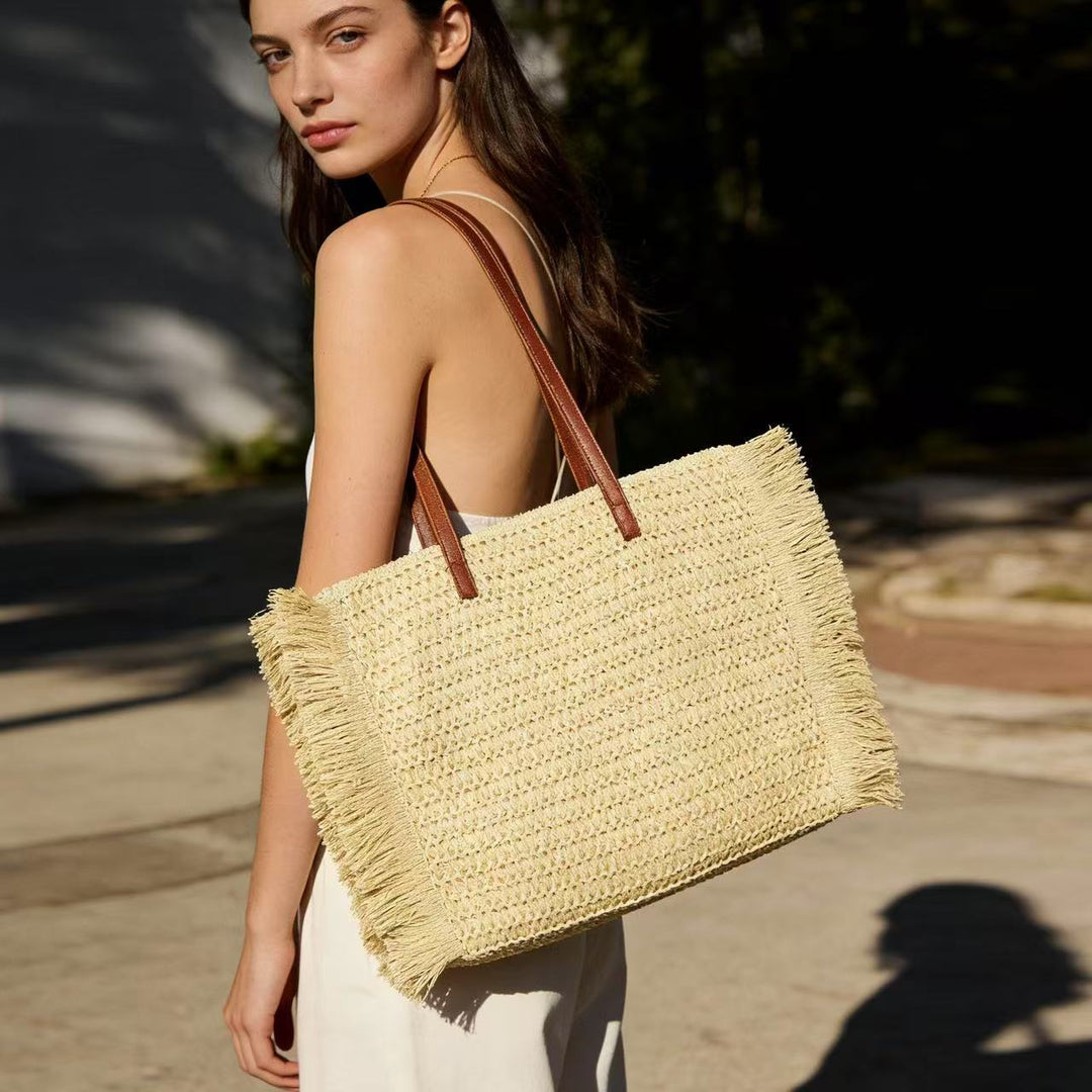 Elegant Raffia Shopping Bag Kalsten
