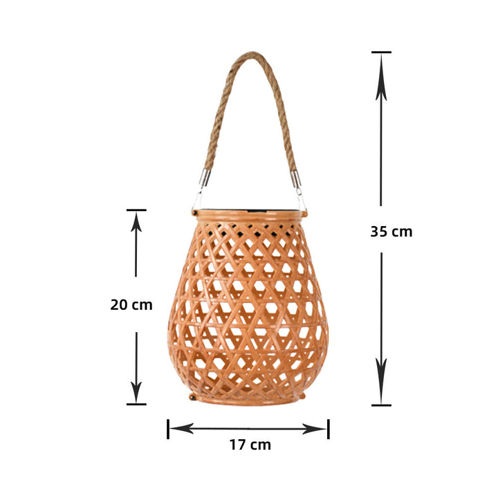 Decorative Woven Lantern With Rope Handle Kalsten
