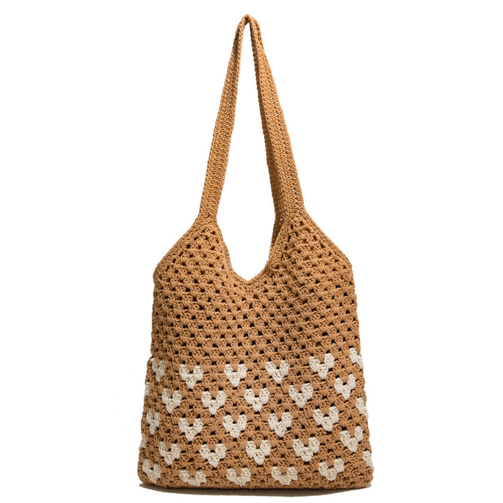 Hand-knotted tote bag in heart design Kalsten