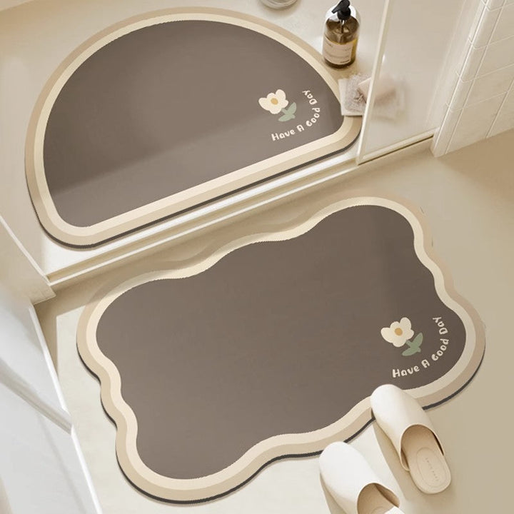 Absorbent Floral Print Bath Mat Kalsten