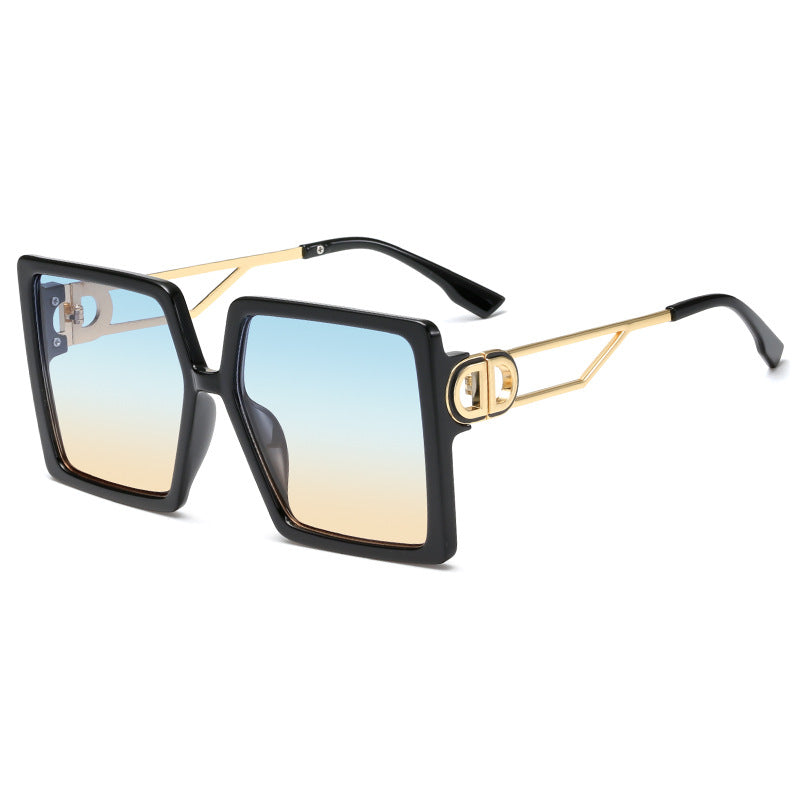 Women's oversized square sunglasses with elegant metal frame and polarizing lenses Kalsten