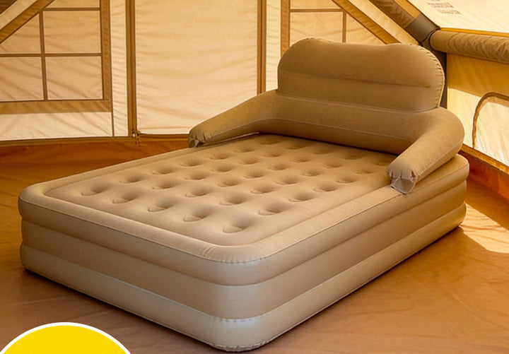 automatic inflation elevated inflatable air bed with upright backrest and integrated pillow supports Kalsten