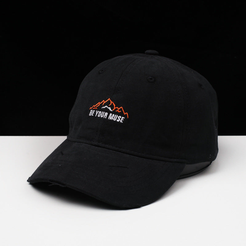 Women's Distressed Cotton Embroidered Baseball Cap Kalsten