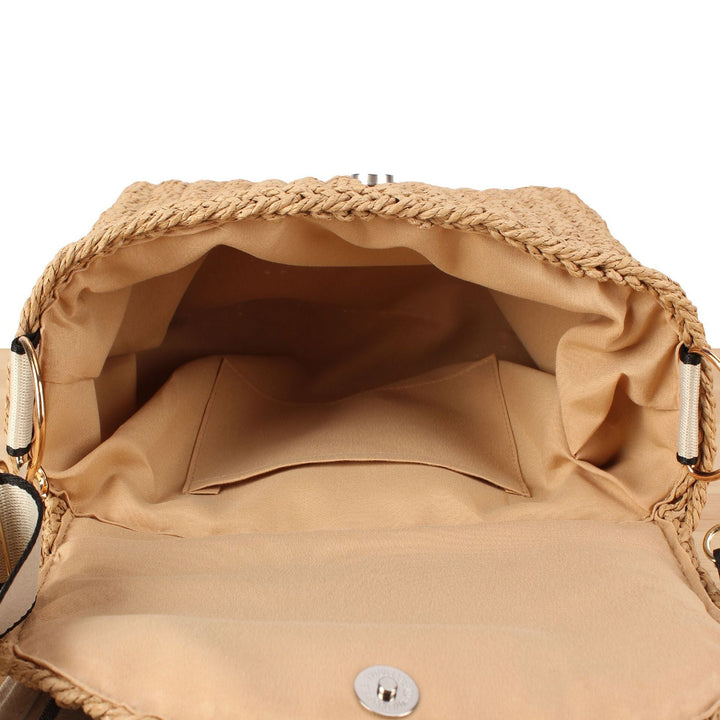 Handbag made of woven natural material with adjustable shoulder strap Kalsten