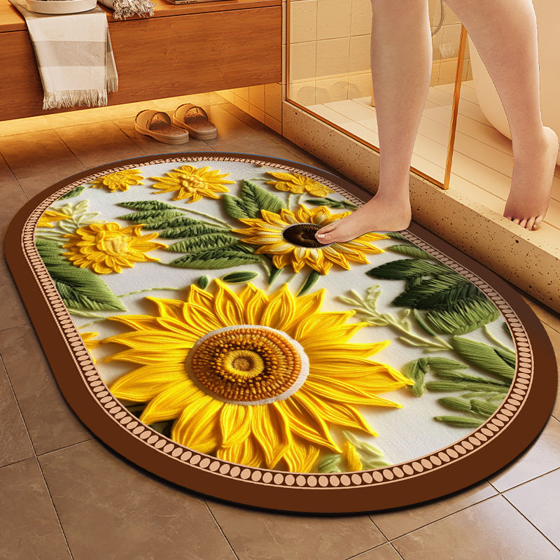 Floral Patterned Soft Bath Mat Kalsten