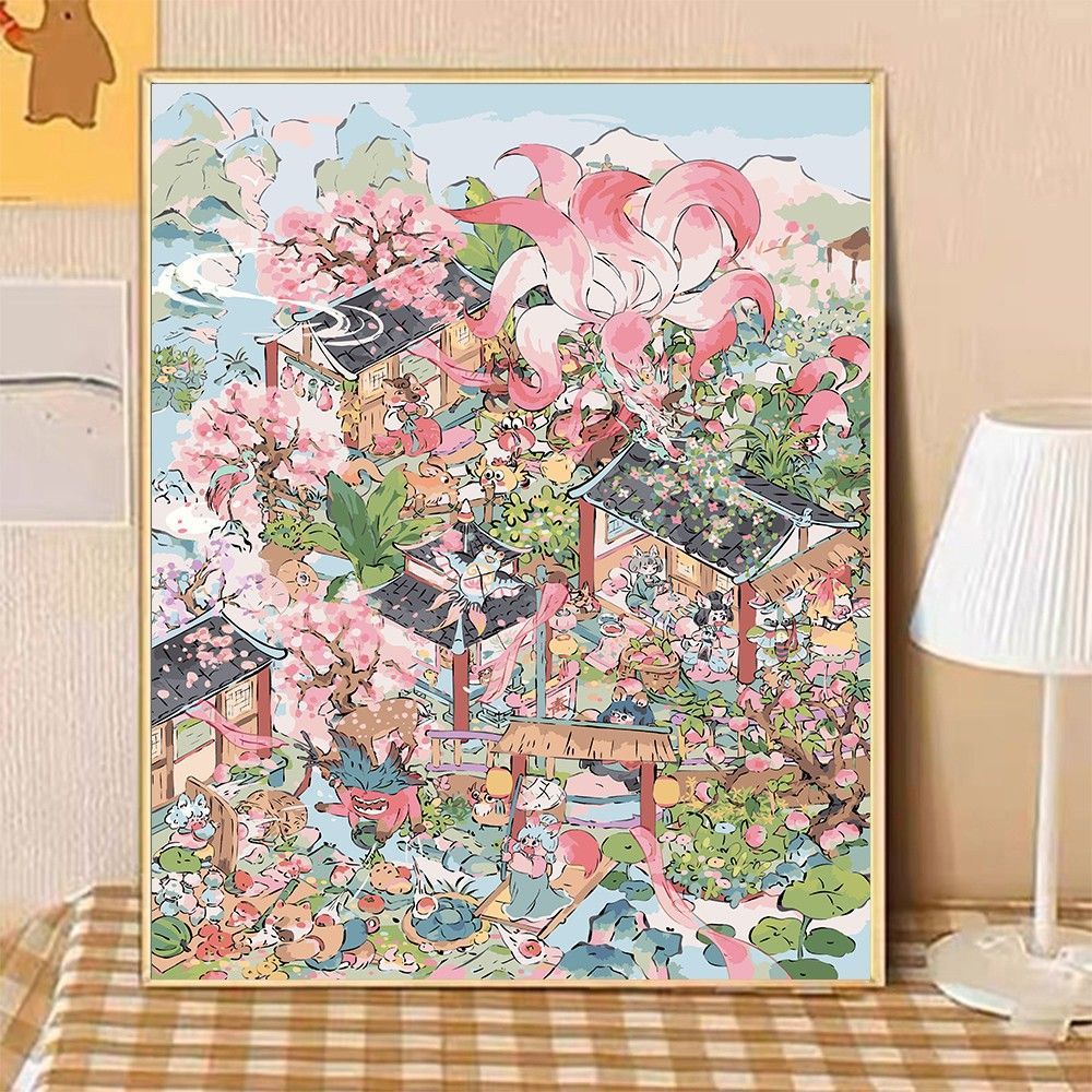 Whimsical Garden Scene Canvas Art Kalsten