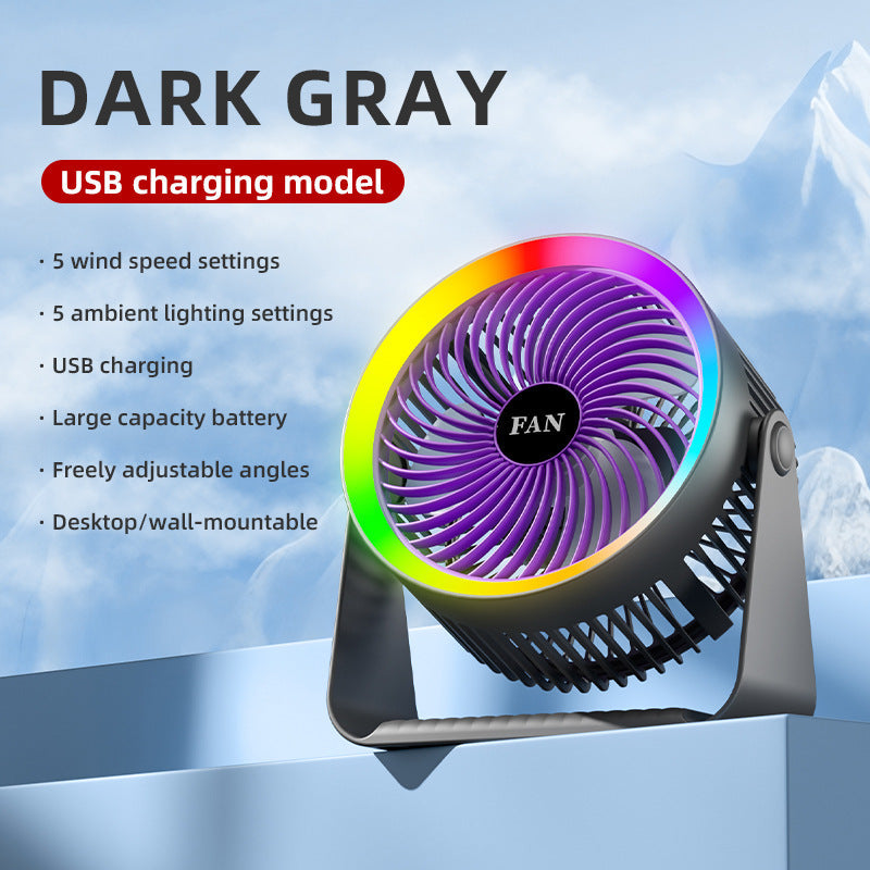 Unisex USB Rechargeable Multifunctional Desk Fan Kalsten