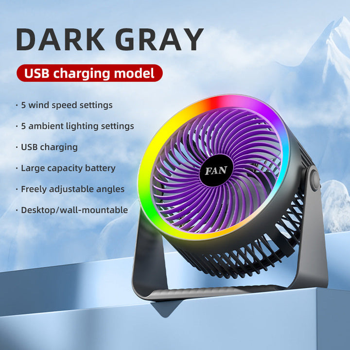 Unisex USB Rechargeable Multifunctional Desk Fan Kalsten