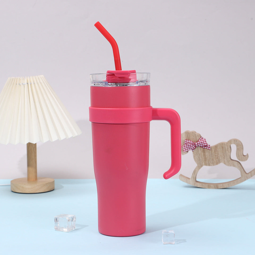 Women Insulated Mug with Plastic Handle and Integrated Straw Kalsten