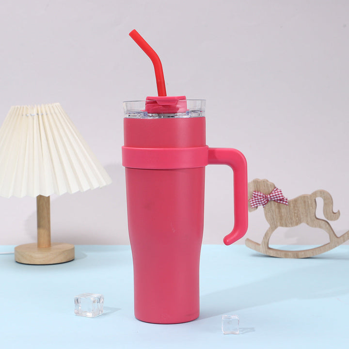 Women Insulated Mug with Plastic Handle and Integrated Straw Kalsten