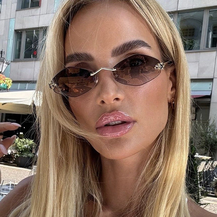 Women's geometric sunglasses with double metal frame and protective lenses Kalsten