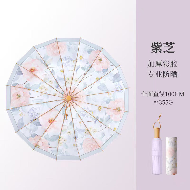 Women Foldable Umbrella with Floral Pattern Kalsten