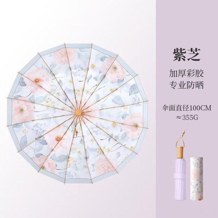 Women Foldable Umbrella with Floral Pattern Kalsten