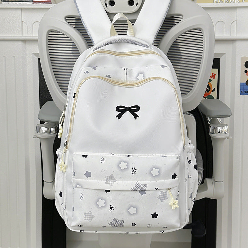 Cute Bunny-Themed Multi-Pocket School Backpack