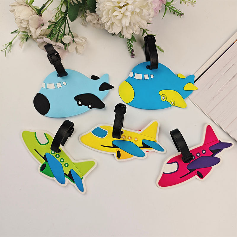playful silicone airplane luggage tag with adjustable buckle strap Kalsten