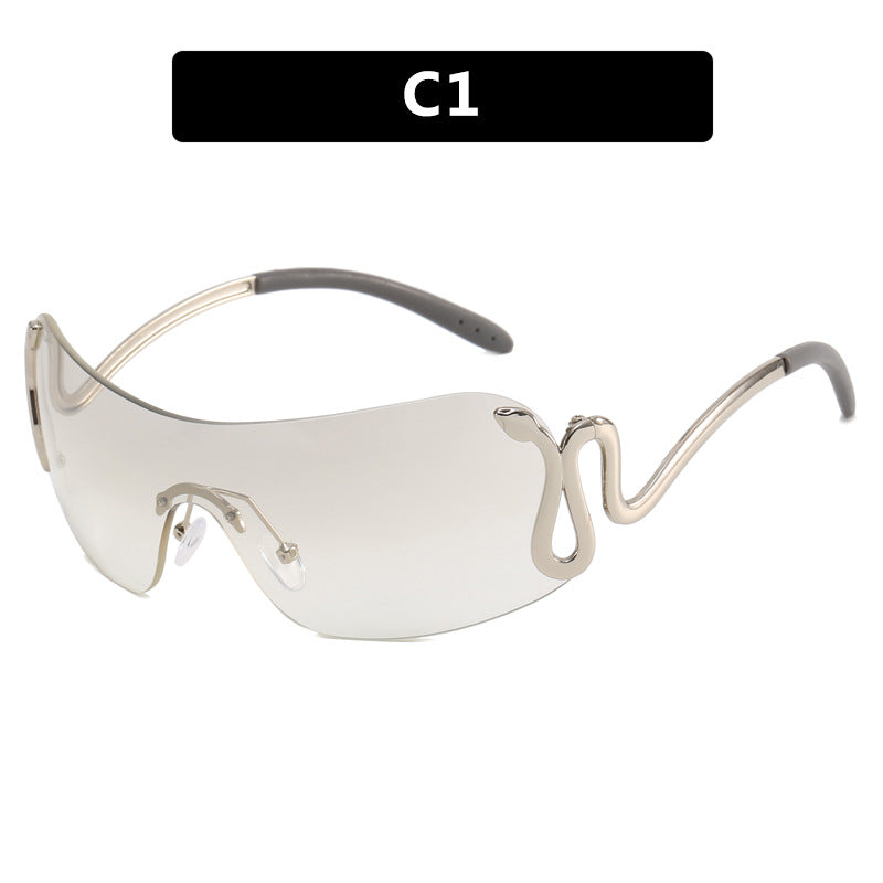 Ladies futuristic sports sunglasses with playful design Kalsten