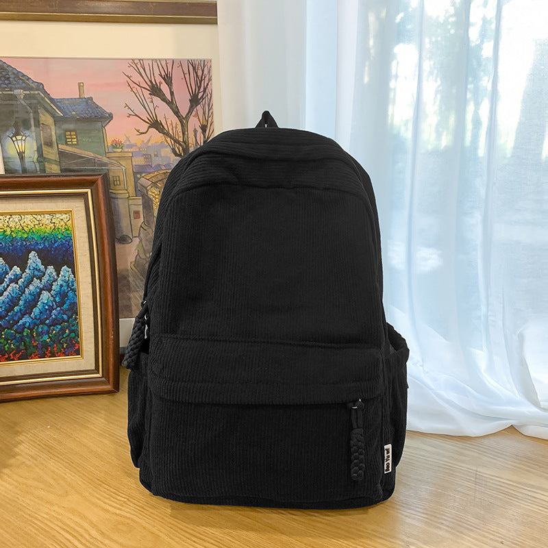 Corduroy Textured Backpack Kalsten