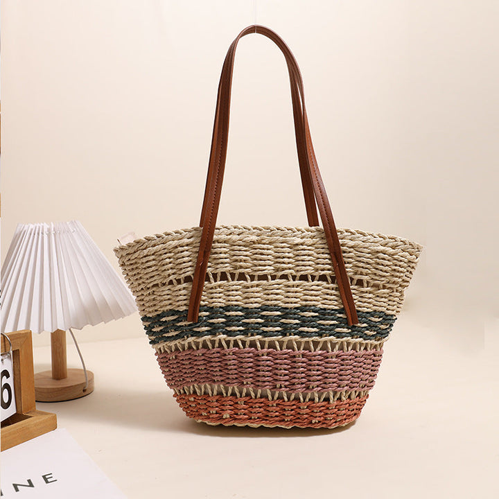 Stylish basket bag with sturdy leather handles Kalsten