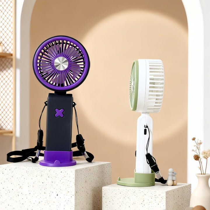 Ladies Portable Hand Fan with Flexible Design and USB Connection Kalsten