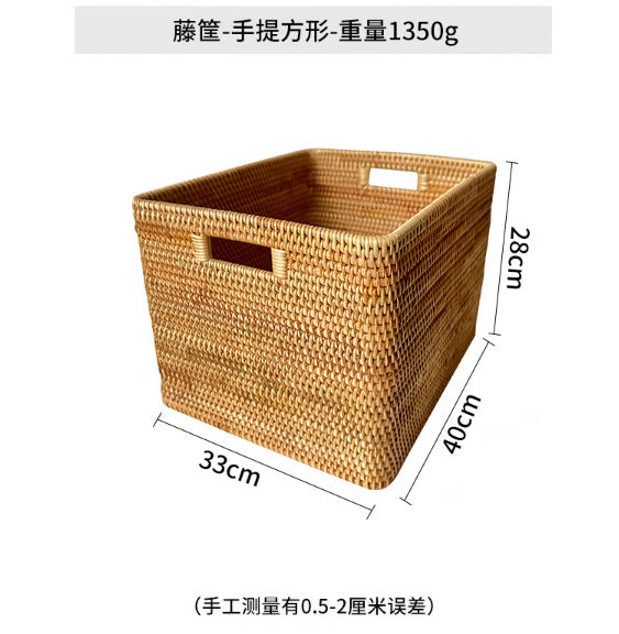 Women rectangular storage basket made of natural material Kalsten