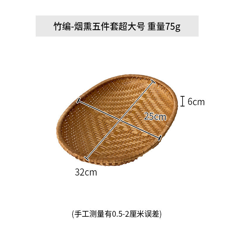 Women oval serving basket made of handwoven natural material Kalsten