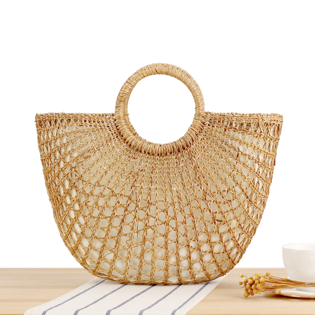Braided basket bag with stylish round handle Kalsten