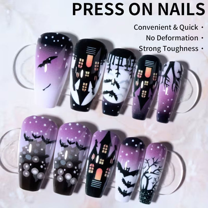 Artistic Halloween-Themed Press-On Nails Kalsten