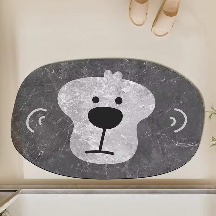 Playful Dog-Shaped Bath Mat