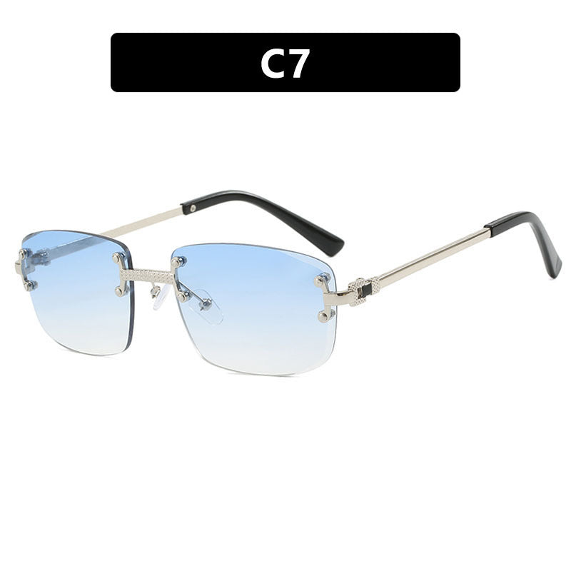 Women's elegant square sunglasses with transparent lenses and high-quality metal frame Kalsten