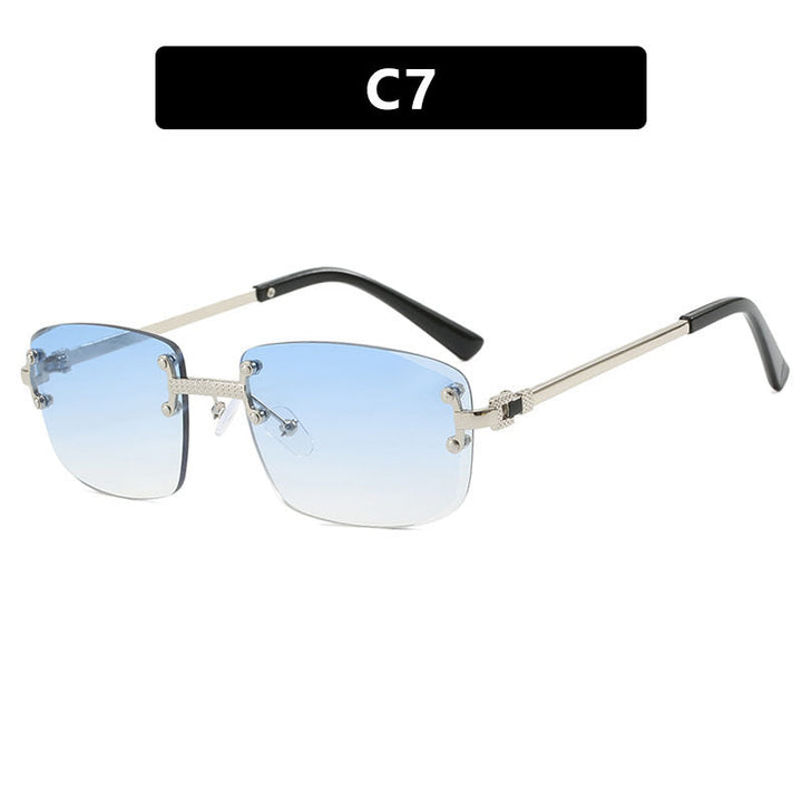 Women's elegant square sunglasses with transparent lenses and high-quality metal frame Kalsten
