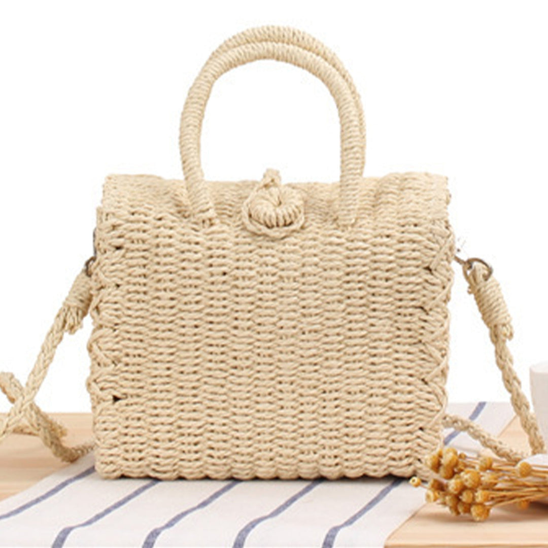 Braided shoulder bag with innovative closure Kalsten