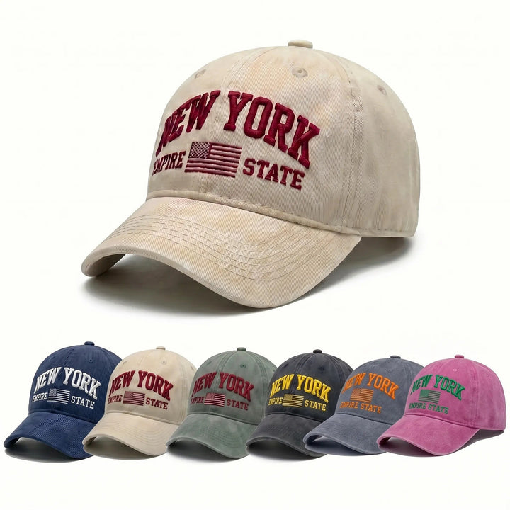 Women's fashion cap with embroidered New York motif Brehn