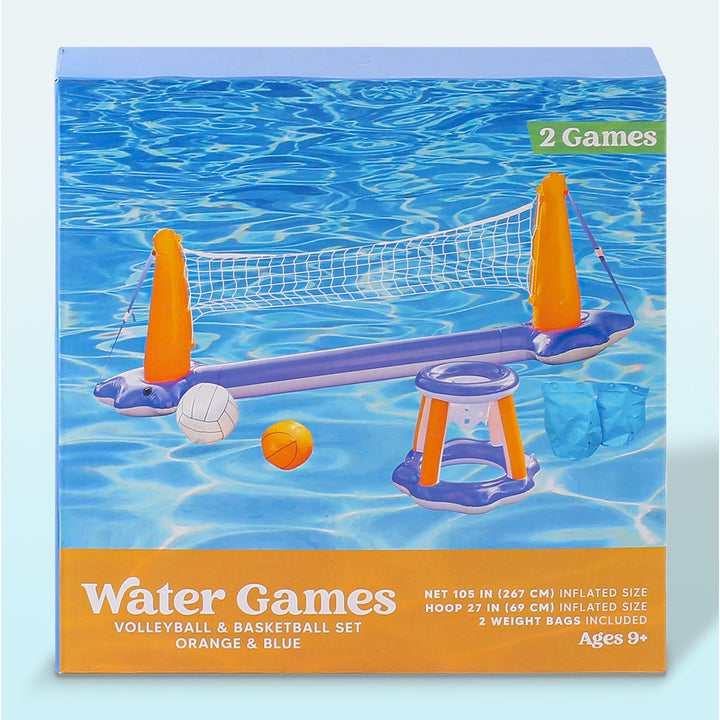 Unisex Inflatable Water Play Set with Volleyball and Basketball Net Kalsten