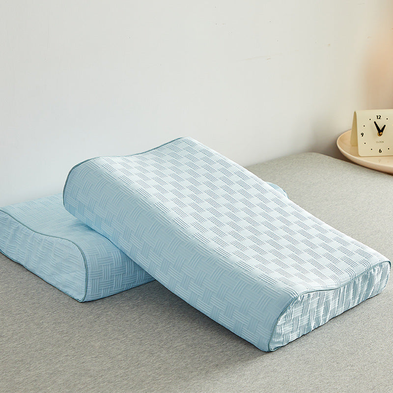Orthopedic neck support pillow with ergonomic shape and ventilated cover Kalsten