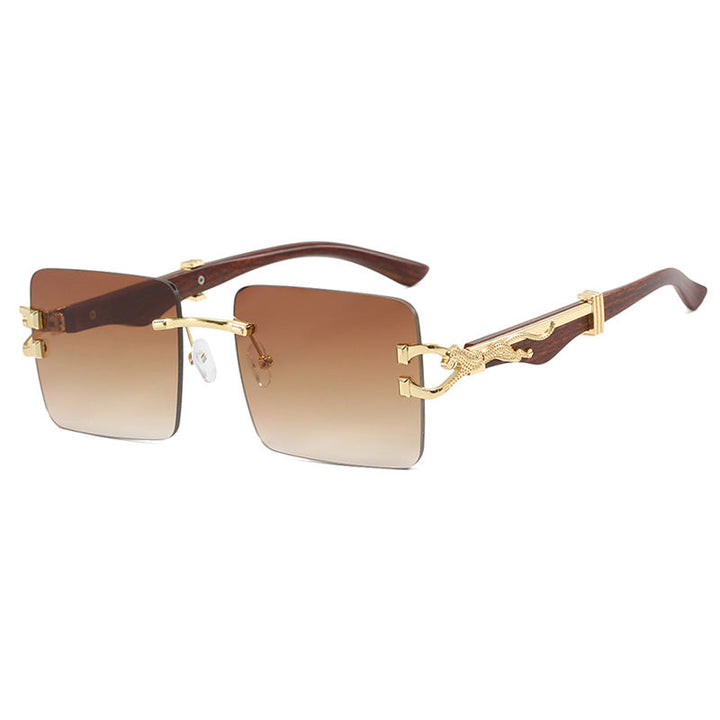 Ladies elegant square sunglasses with high-quality wooden frame Kalsten