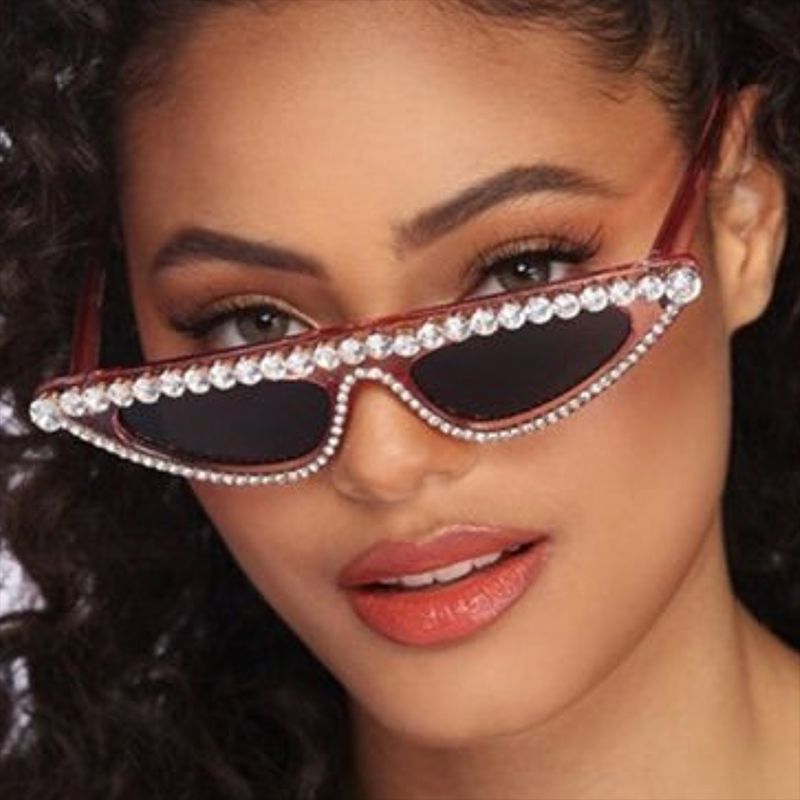 Ladies designer sunglasses in stylish cat-eye design with glittering frame Kalsten