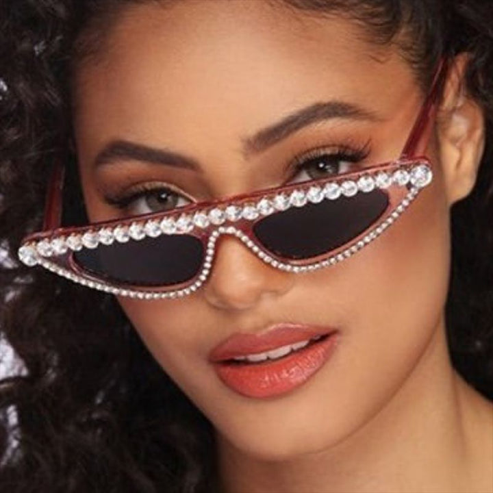 Ladies designer sunglasses in stylish cat-eye design with glittering frame Kalsten
