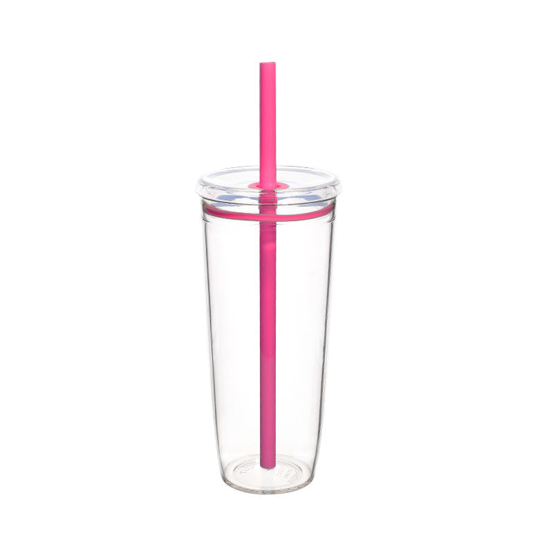 Women's Transparent BPA-free Drinking Cup with Integrated Straw Kalsten