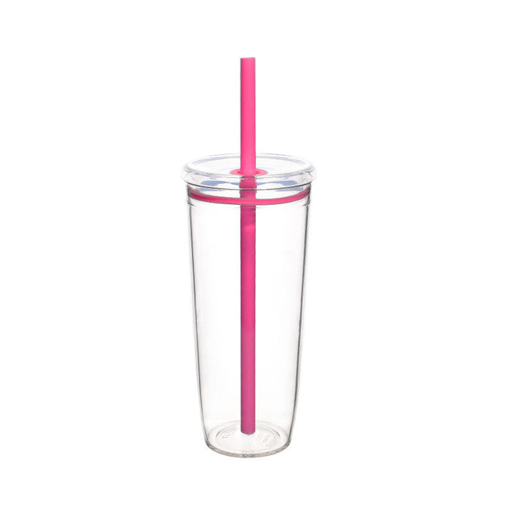 Women's Transparent BPA-free Drinking Cup with Integrated Straw Kalsten