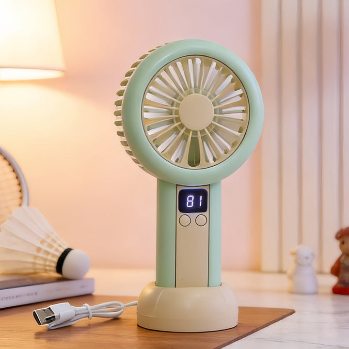 Ladies portable mini fan with LED display Kalsten