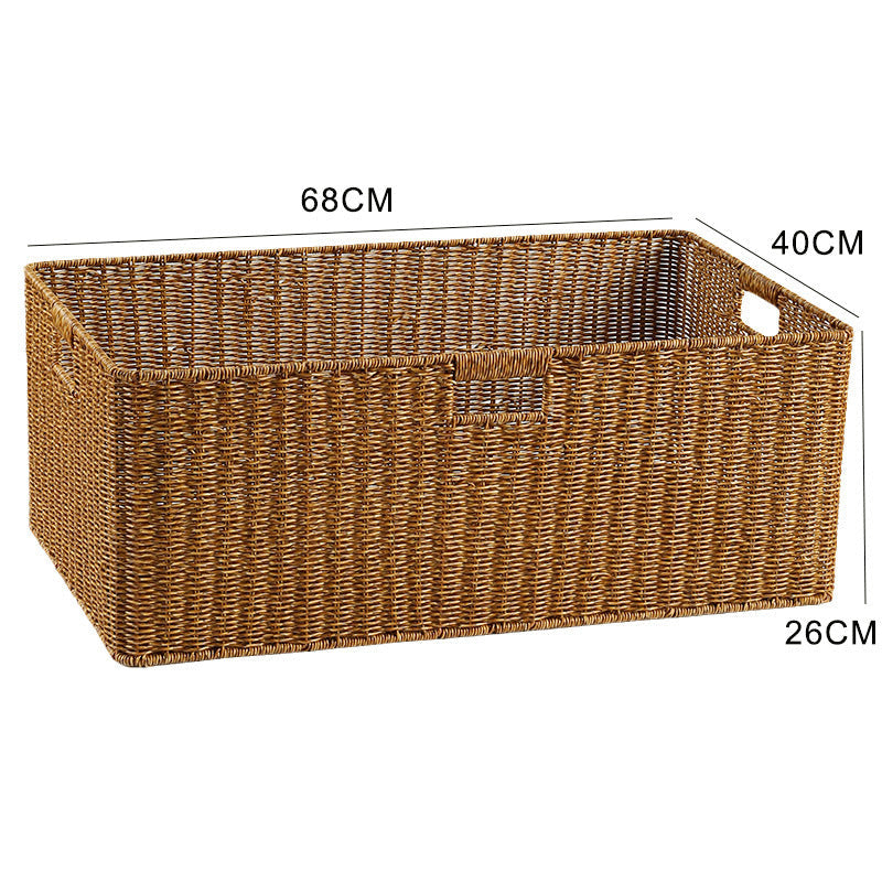 Handwoven Storage Basket with Cutout Handles Kalsten