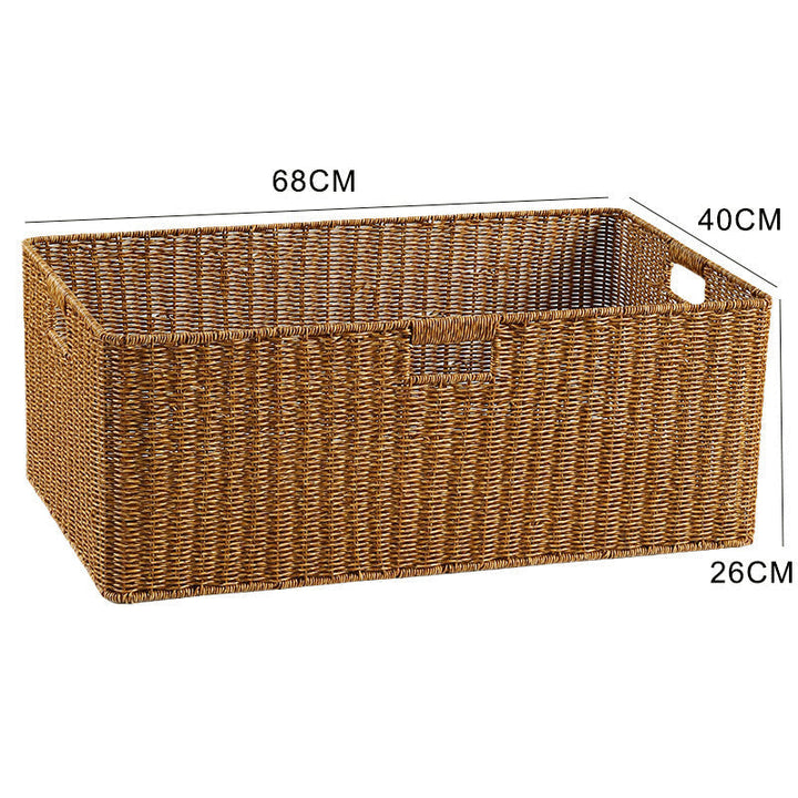 Handwoven Storage Basket with Cutout Handles Kalsten