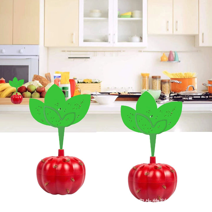 Reusable countertop fruit fly trap with tomato-shaped sticky bait reservoir Kalsten