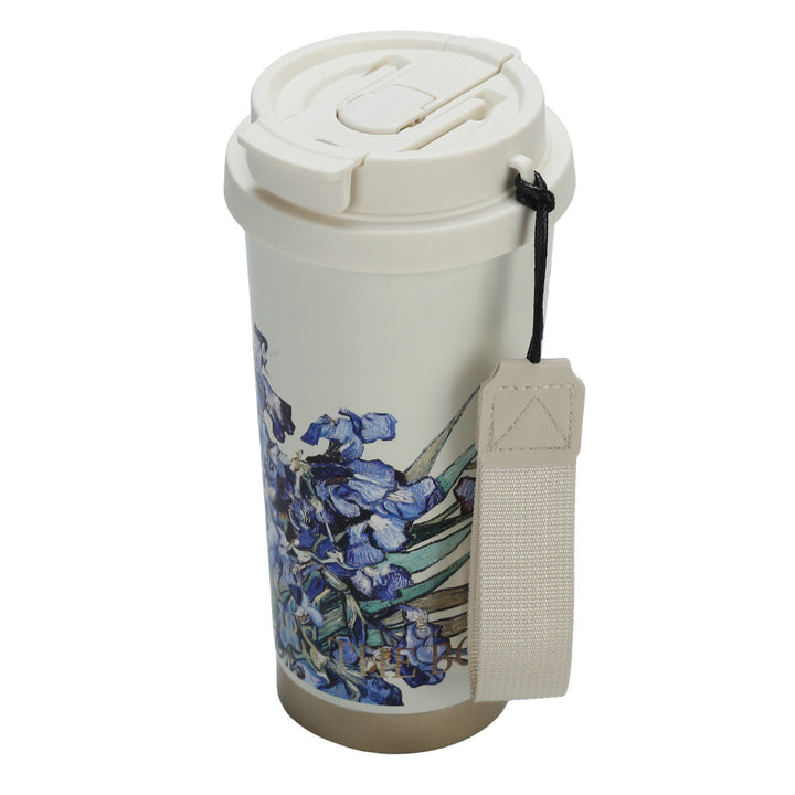Women's Reusable Coffee Cup with Leak-proof Lid and Carry Strap Kalsten