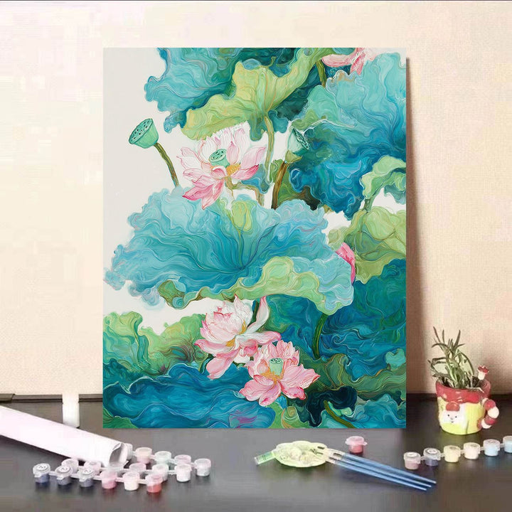 DIY Water Lily and Koi Fish Canvas Painting Kit Kalsten
