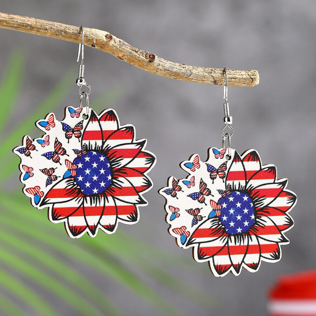 Women's eye-catching statement earrings can shape with flag motif Kalsten