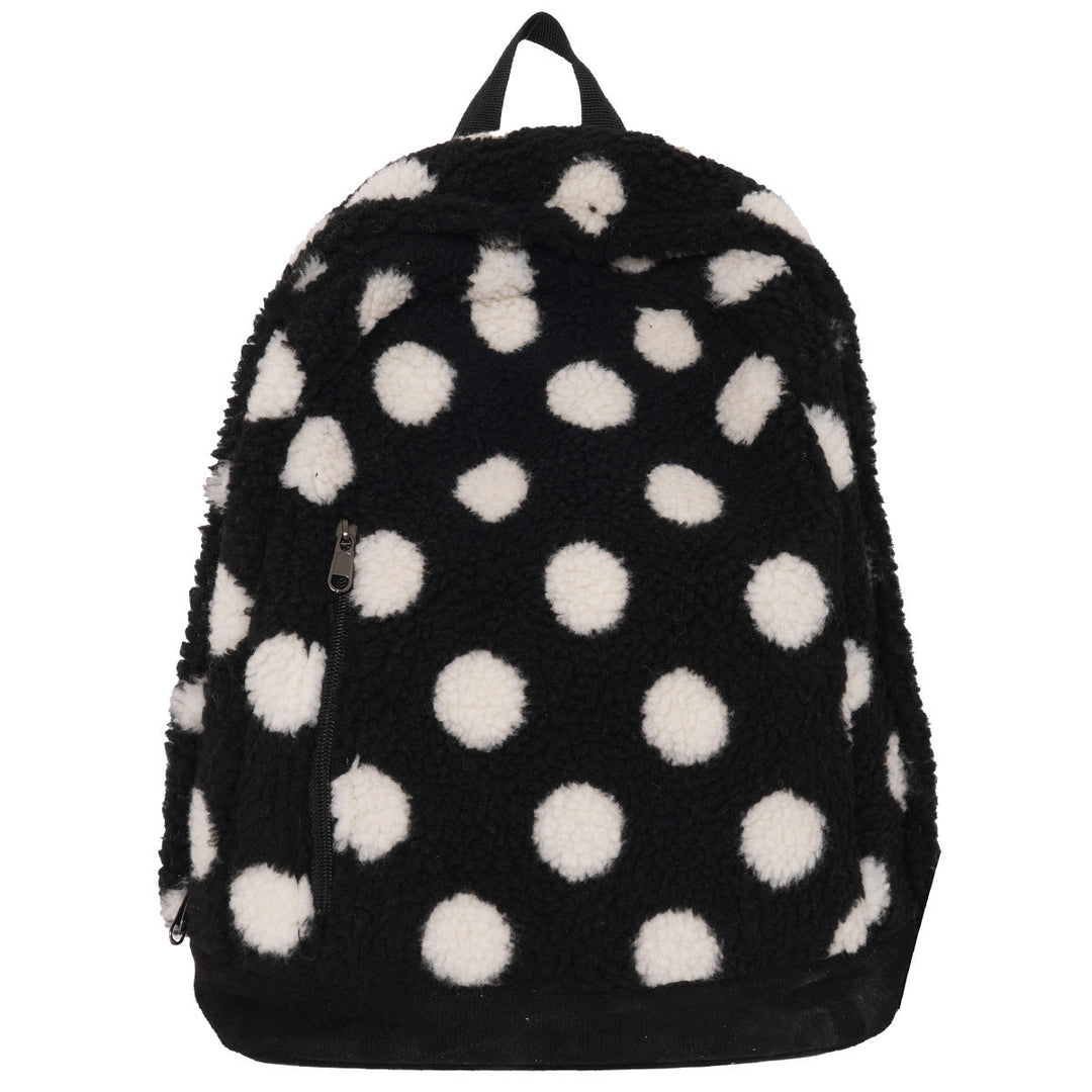 Cozy Fleece Star Print School Backpack Kalsten