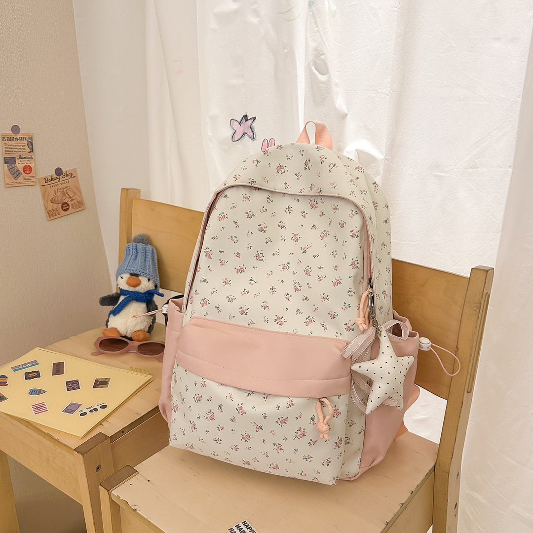Floral Print School Backpack