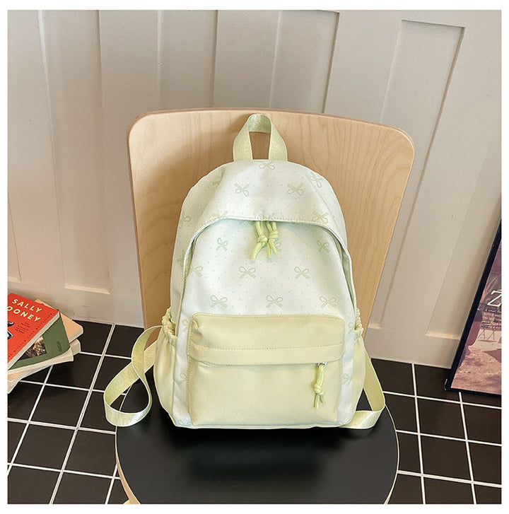 Cute everyday backpack with embroidered bows Kalsten